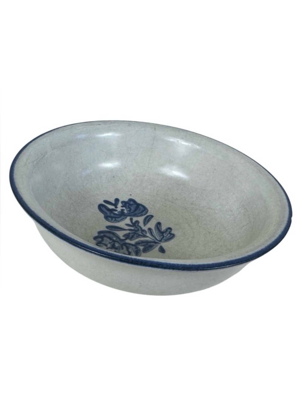 Pfaltzgraff Yorktowne One Blue Floral Gray Stoneware Cereal Bowl USA